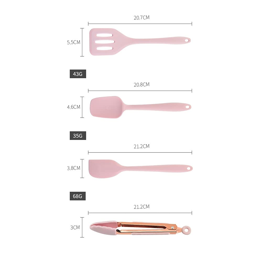 8-Piece Silicone Cooking Utensil Set with Rose Gold Handles
