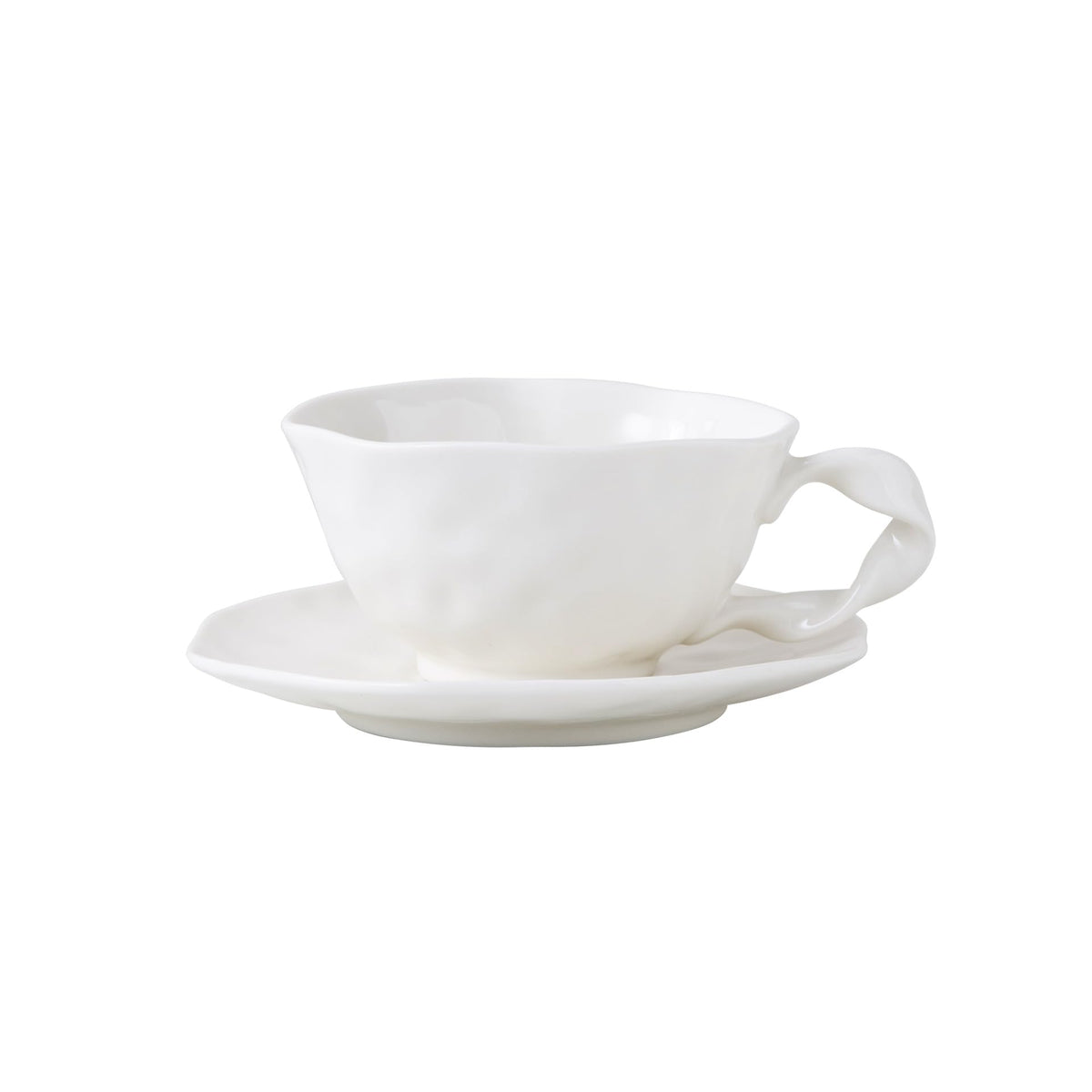 360ml Irregular Ceramic Coffee Cup & Saucer Set