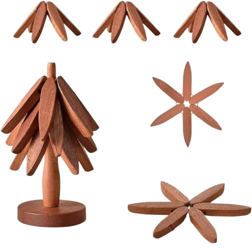 Wooden Tree-Shaped Trivet Set for Hot Dishes