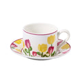 Hand-Painted Ceramic Coffee Cup & Saucer Set