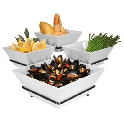 Melamine Platter & Square Bowl Display Set