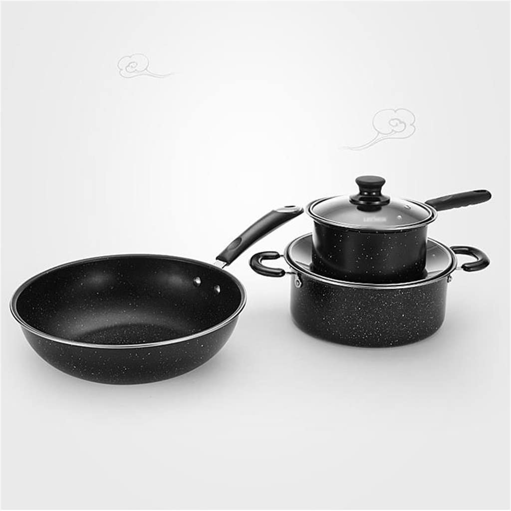 3-Piece Non-Stick Wok & Cooking Pot Set with Lids