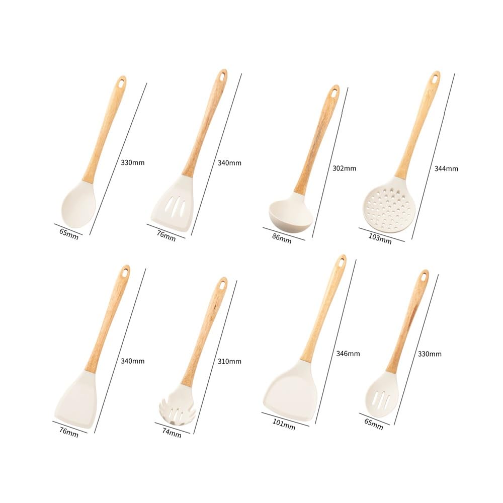 7-Piece Heat-Resistant Silicone Cooking Utensil Set with Rotating Stand