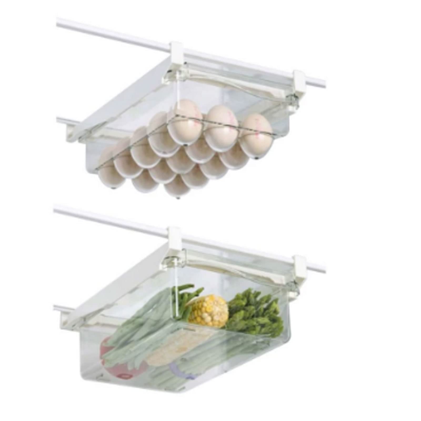 Transparent Slide-Out Refrigerator Storage Drawer