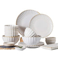 41-Piece Embossed Porcelain Dinnerware Set