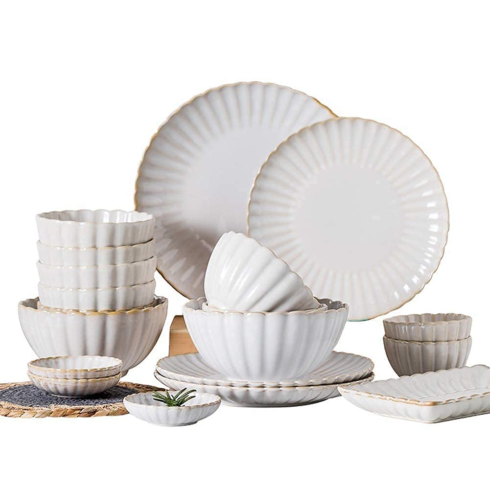 41-Piece Embossed Porcelain Dinnerware Set