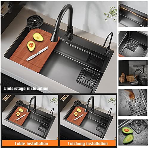 Stainless Steel Single-Bowl Workstation Kitchen Sink Set
