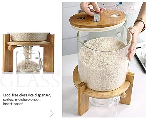 8L Glass Flour & Grain Storage Container with Measuring Cup