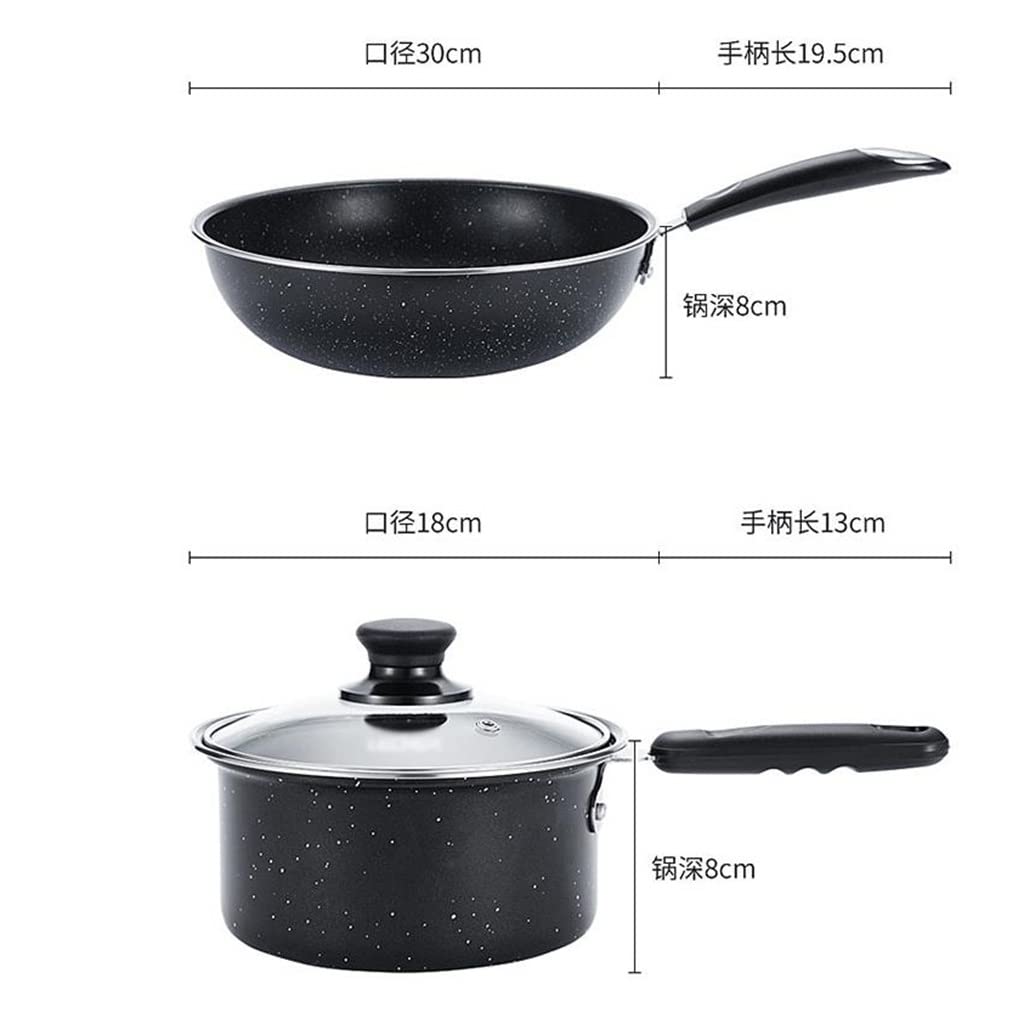 3-Piece Non-Stick Wok & Cooking Pot Set with Lids