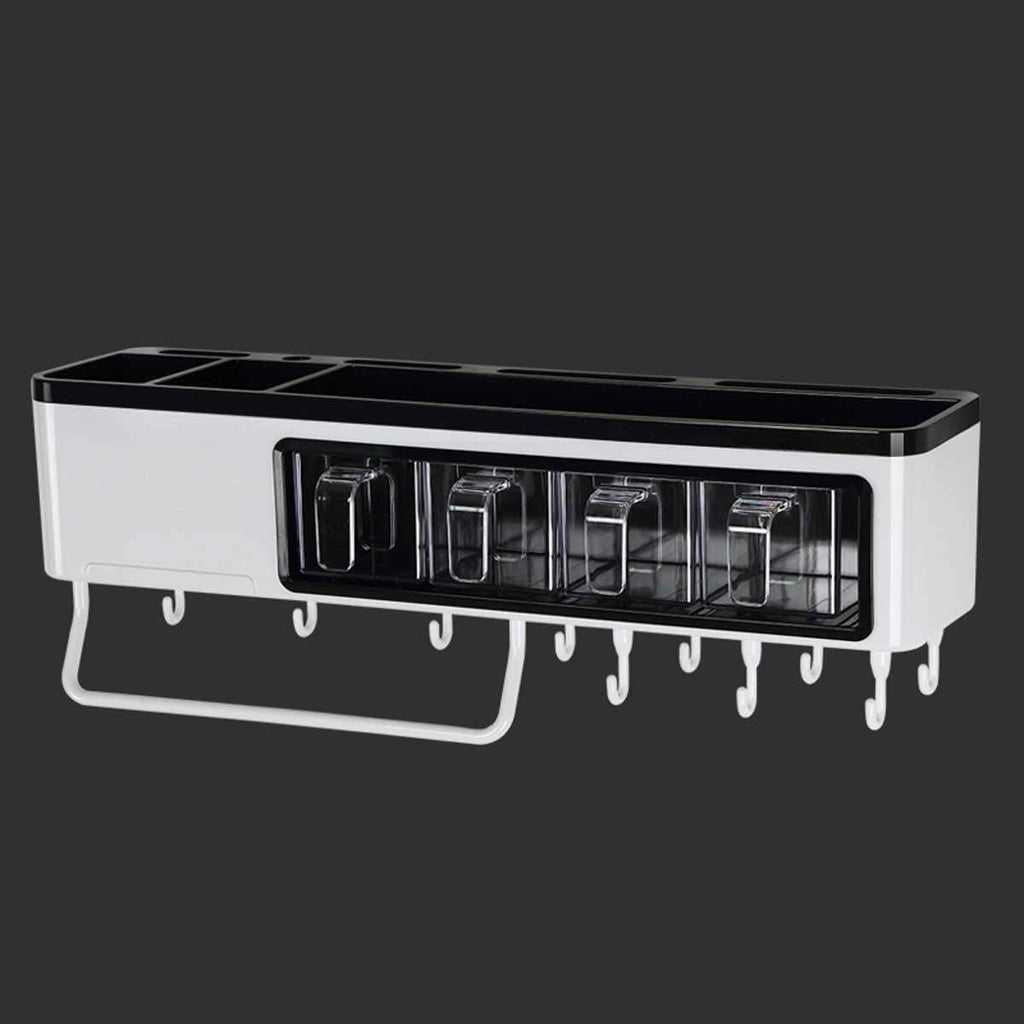 Wall-Mounted 4-Jar Spice Organizer Rack