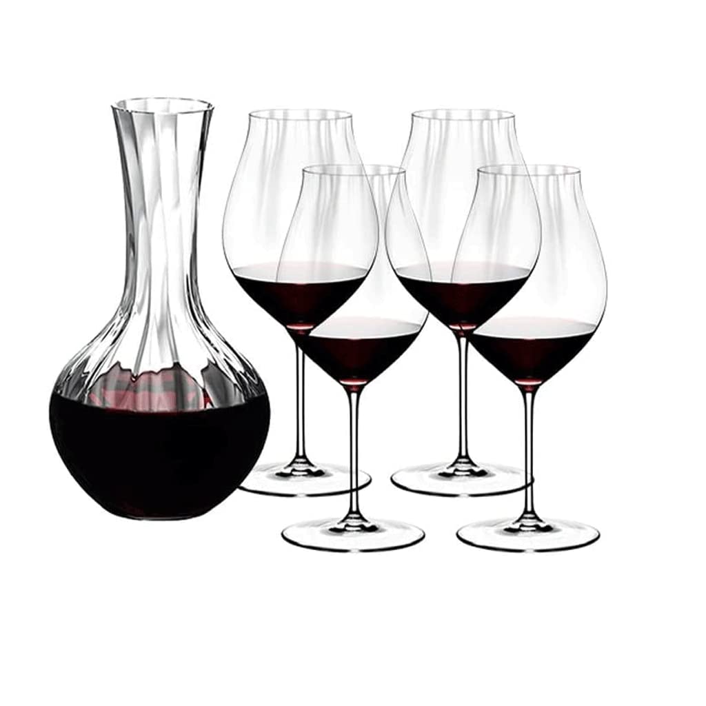 4-Piece Crystal Wine Glass Set with Decanter