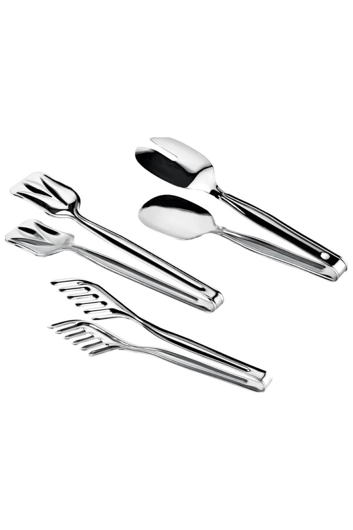 3-Piece 304 Stainless Steel Serving Tongs Set