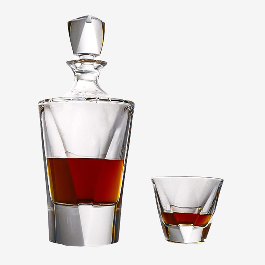 Square Crystal Whiskey Glass & Decanter Set