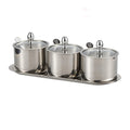 Stainless Steel Spice Canister Set with Glass Lids