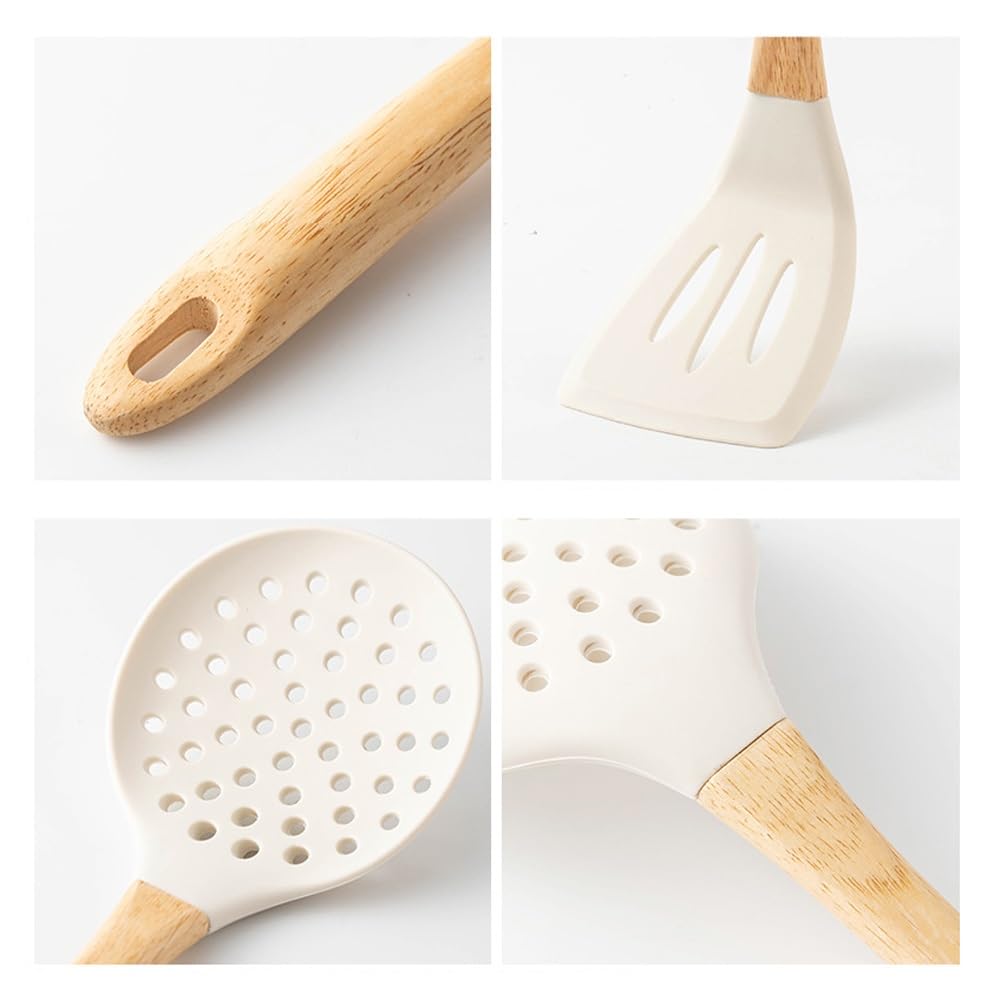 7-Piece Heat-Resistant Silicone Cooking Utensil Set with Rotating Stand