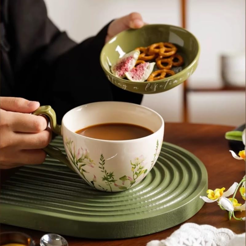 Vintage Rustic Coffee Cup & Saucer Set