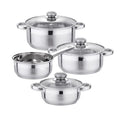 7-Piece Stainless Steel Cookware Set with Glass Lids