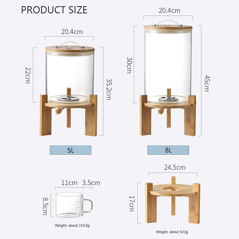 8L Glass Flour & Grain Storage Container with Measuring Cup
