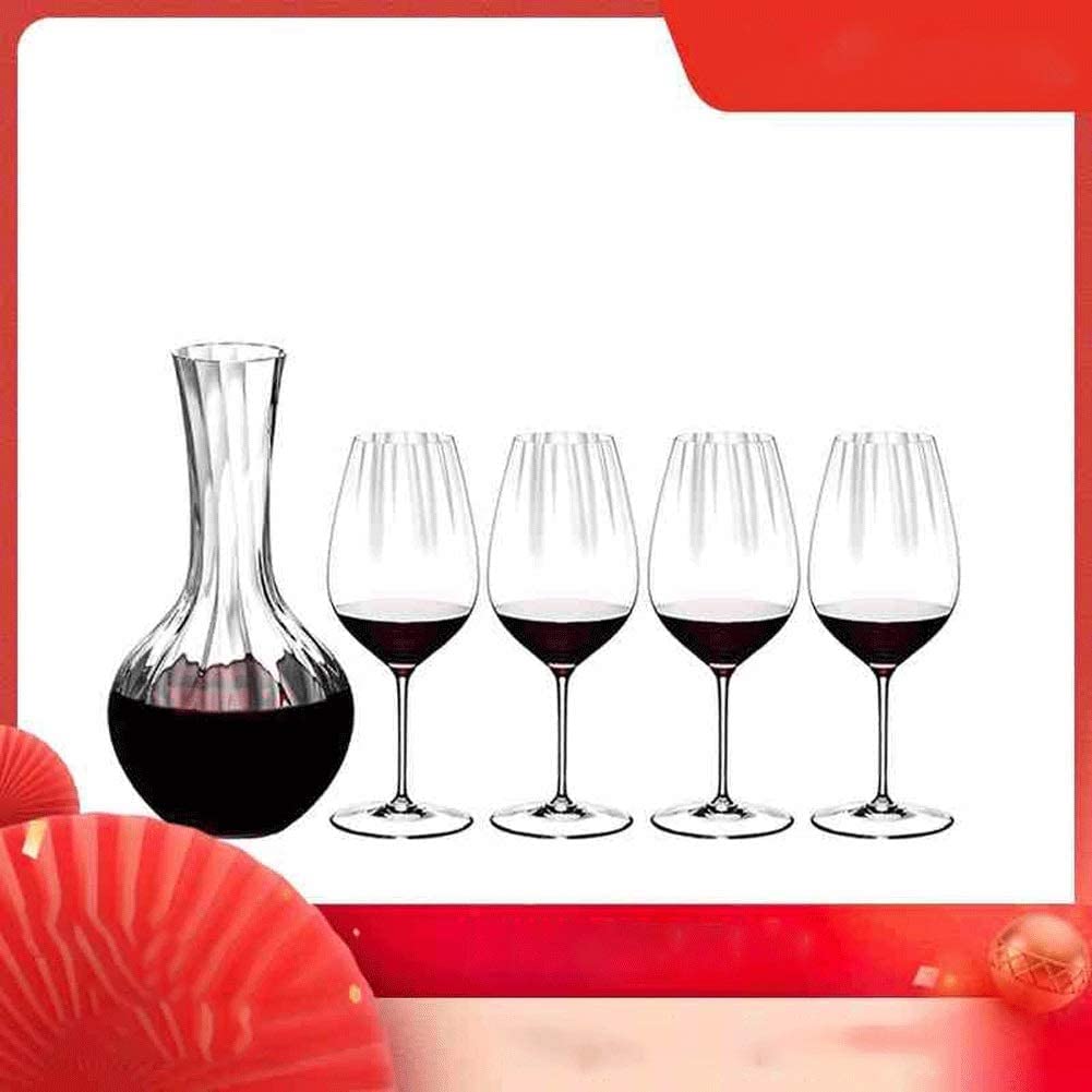 4-Piece Crystal Wine Glass Set with Decanter