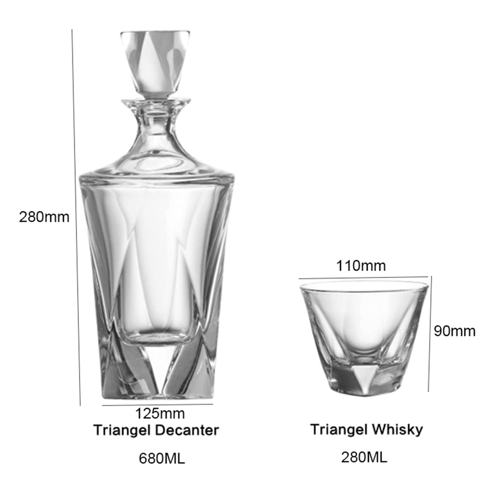 Square Crystal Whiskey Glass & Decanter Set