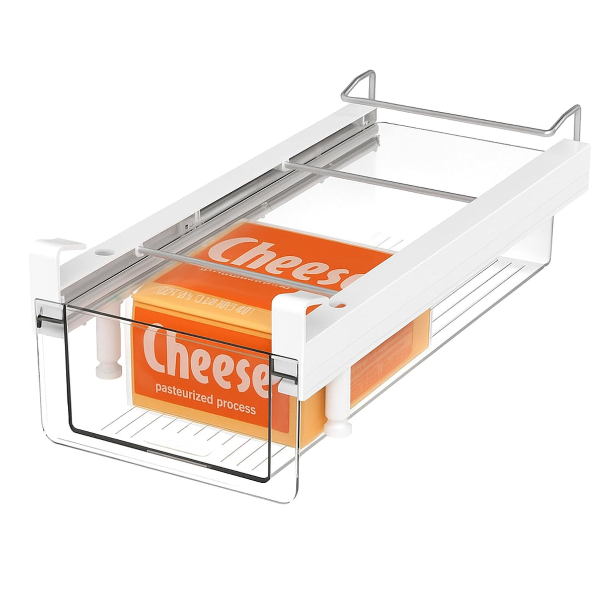 Adjustable Pull-Out Refrigerator Storage Drawer