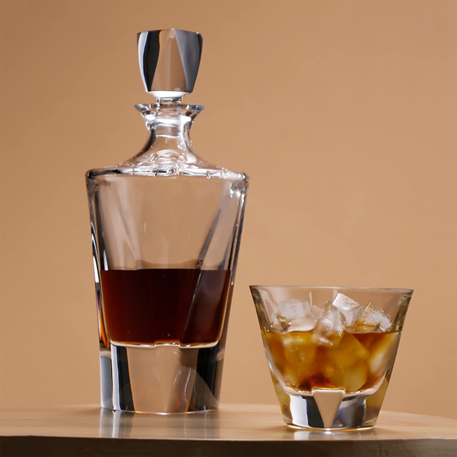 Square Crystal Whiskey Glass & Decanter Set