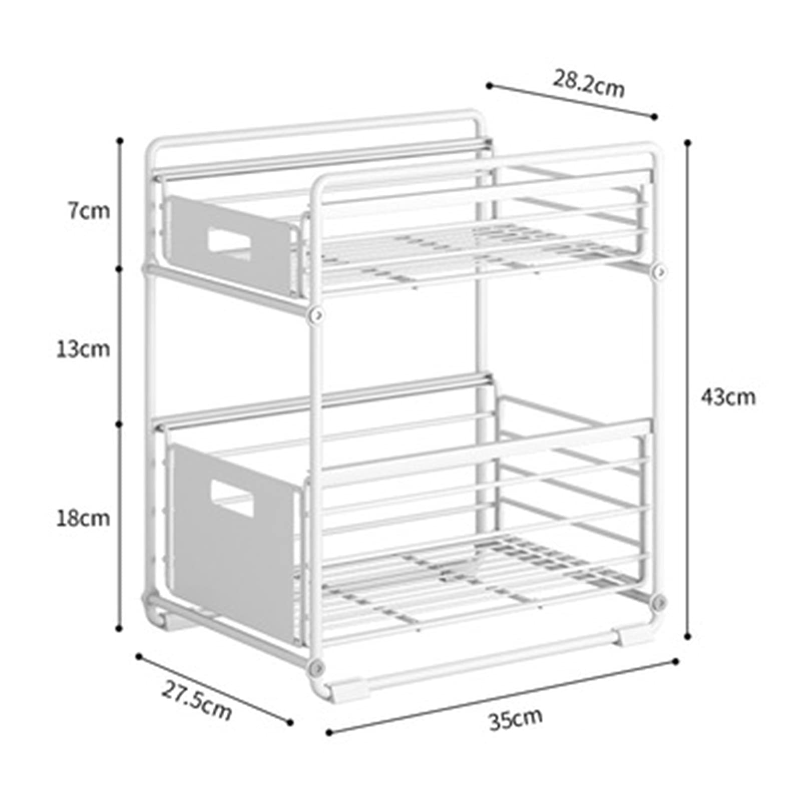 2-Tier Under Sink Organizer with Sliding Baskets
