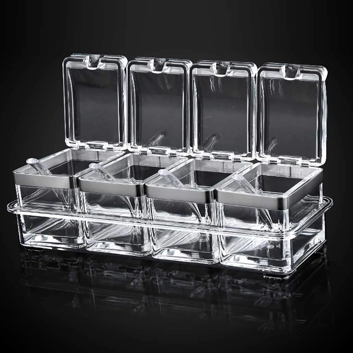 4-Piece Acrylic Spice Jar Rack Set