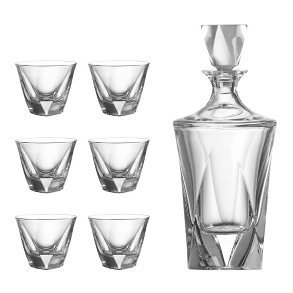 Square Crystal Whiskey Glass & Decanter Set
