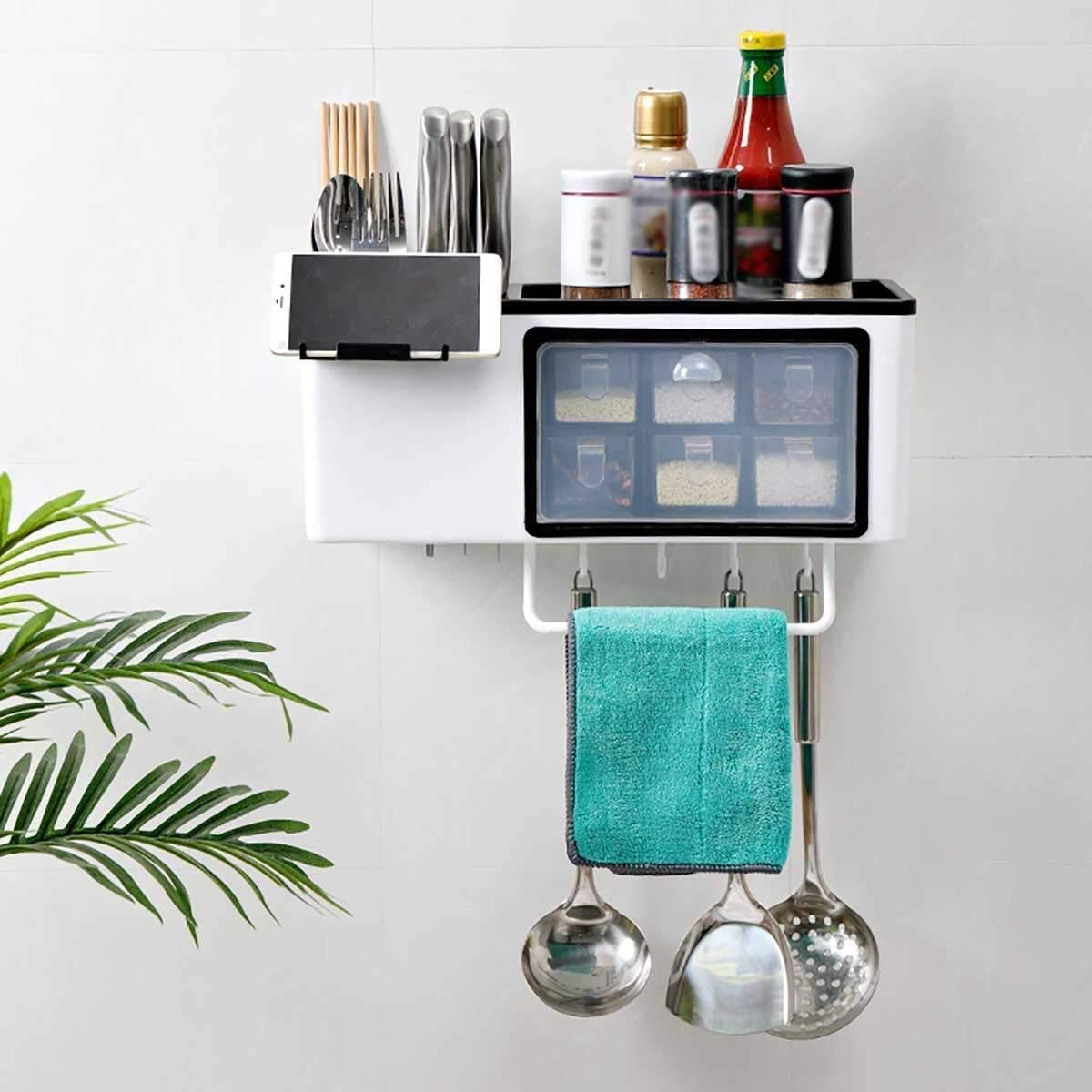 Wall-Mounted Spice Organizer Rack