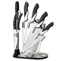 Damascus Kitchen Knife Set with Block