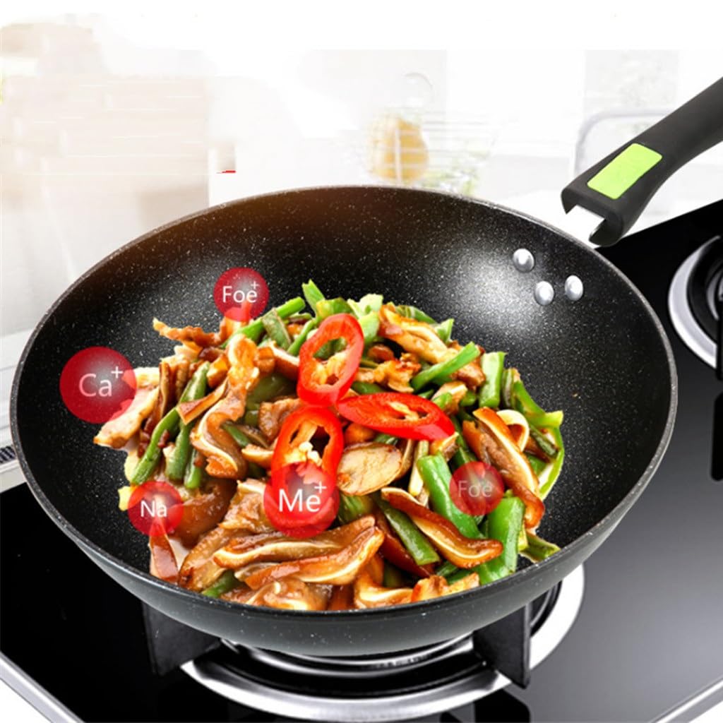 Kitchenware Wheat Stone Non-stick Pan Frying Wok Set Three-piece Household
