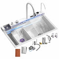 304 Stainless Steel White Waterfall Kitchen Sink Set