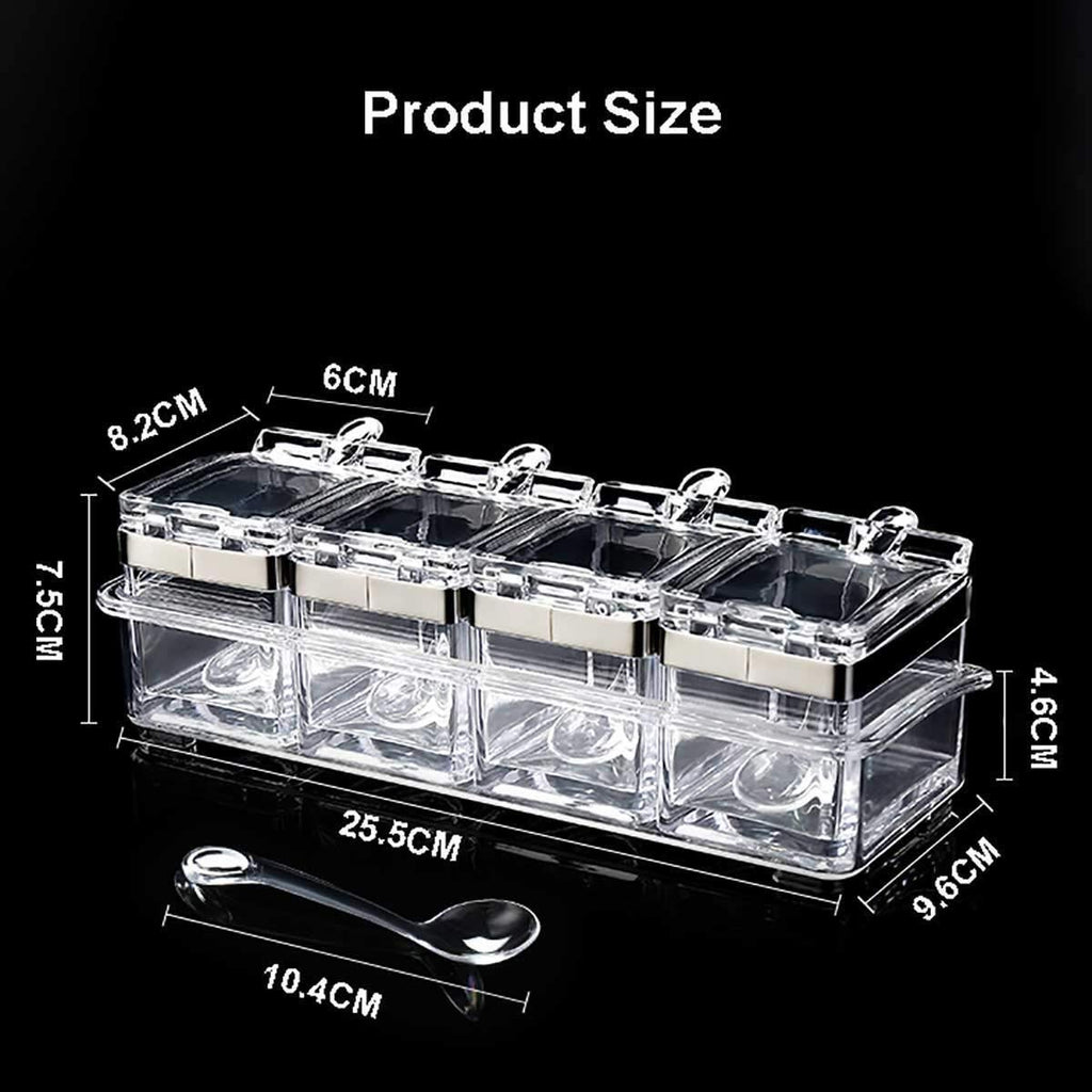 4-Piece Acrylic Spice Jar Rack Set