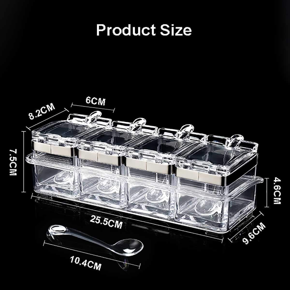 4-Piece Acrylic Spice Jar Rack Set