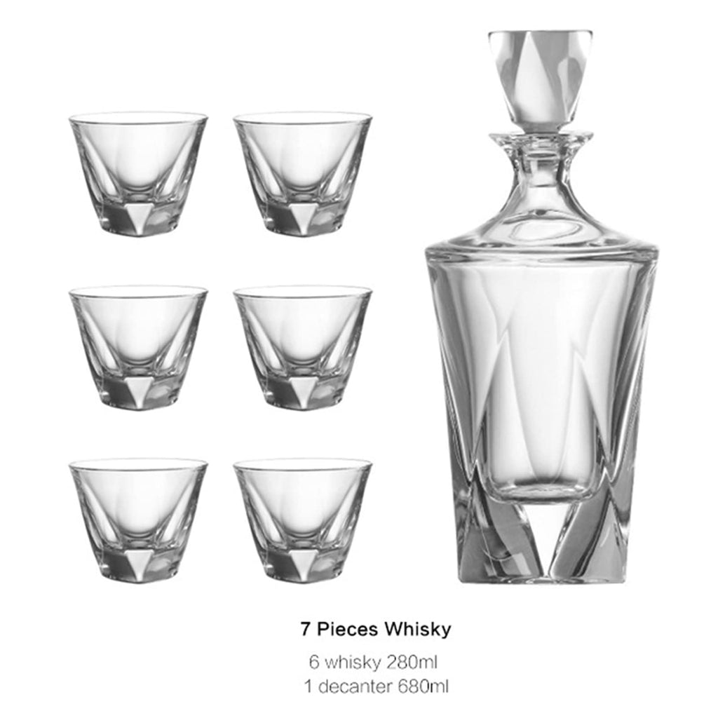 Square Crystal Whiskey Glass & Decanter Set