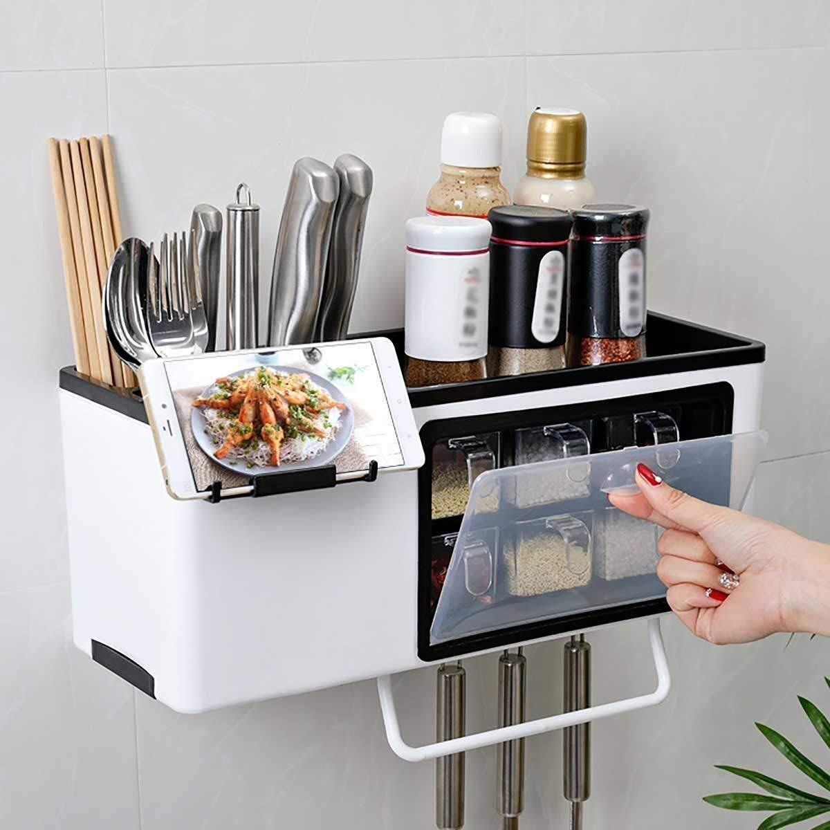 Wall-Mounted Spice Organizer Rack