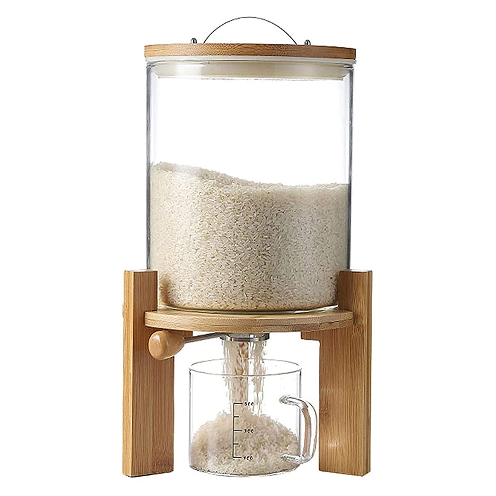 8L Glass Flour & Grain Storage Container with Measuring Cup
