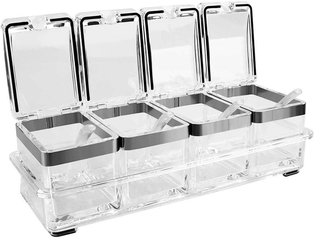 4-Piece Acrylic Spice Jar Rack Set