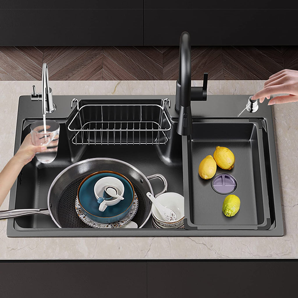 304 Stainless Steel Single-Bowl Kitchen Sink with Drain Strainer