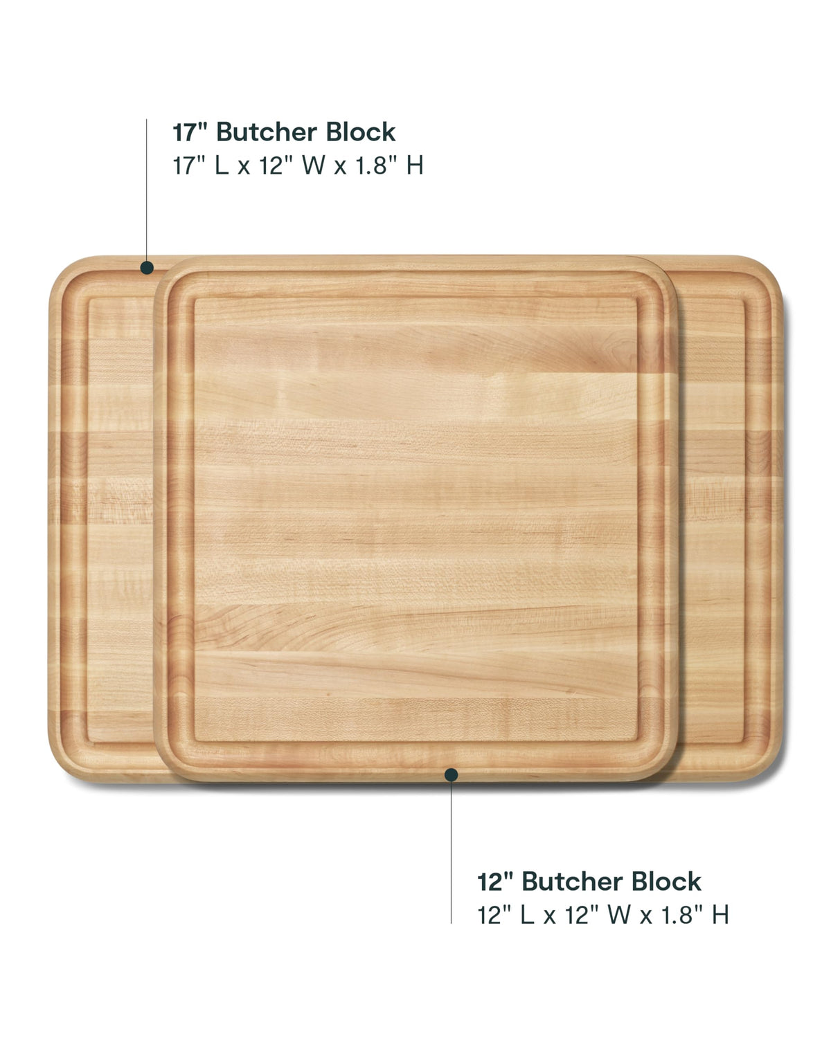 Caraway Prep and Serve Butcher Block, Wood Cutting Board for Kitchen