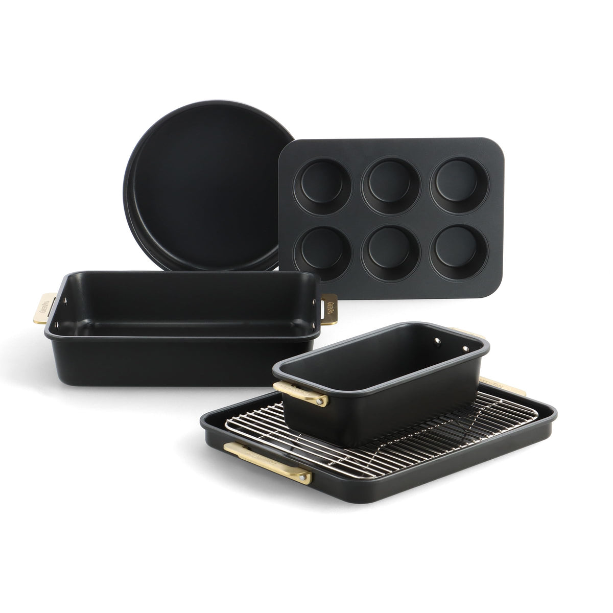 GP-PADRES CC010217-001 WSilPol Black AluSteel WBlack Cer, 6 Pieces Set