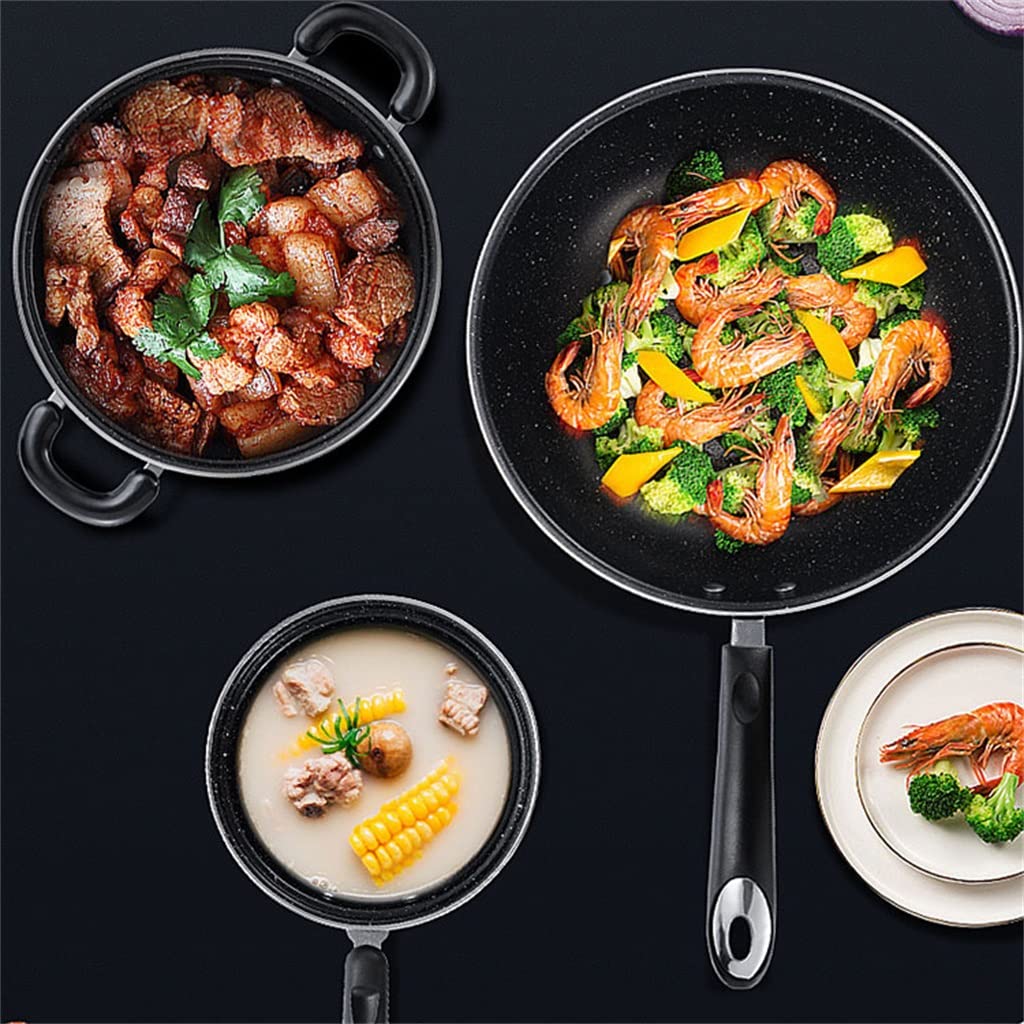 3-Piece Non-Stick Wok & Cooking Pot Set with Lids