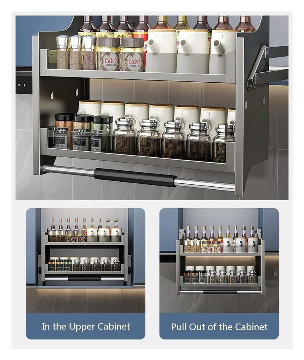 2-Tier Pull-Down Spice Rack Organizer