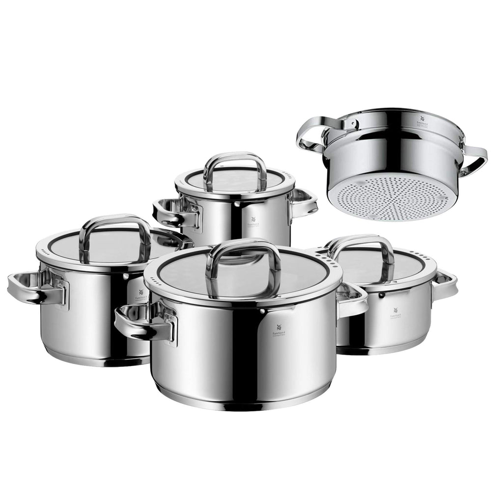 5-Piece Stainless Steel Cookware Set with Steamer Insert