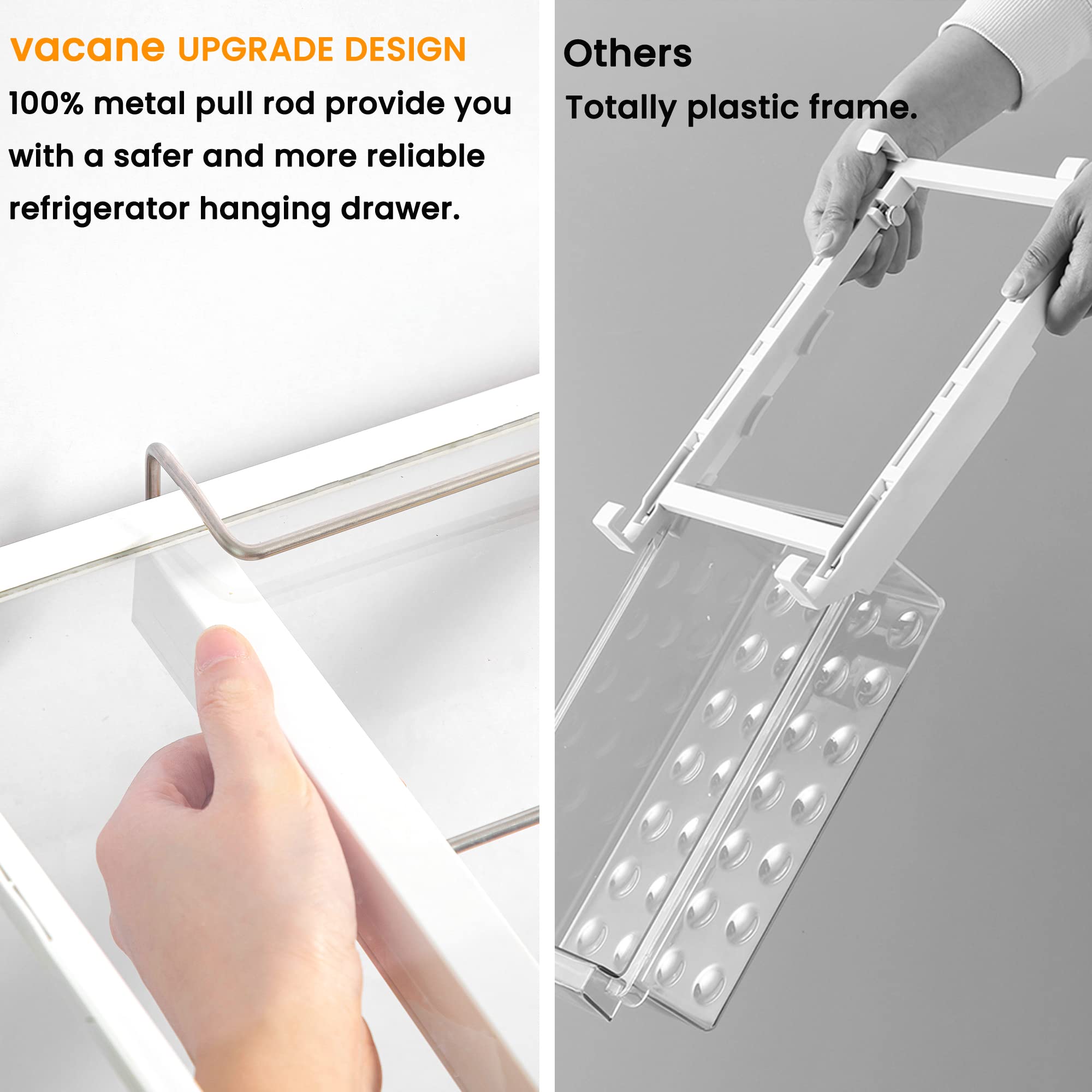 Adjustable Pull-Out Refrigerator Storage Drawer