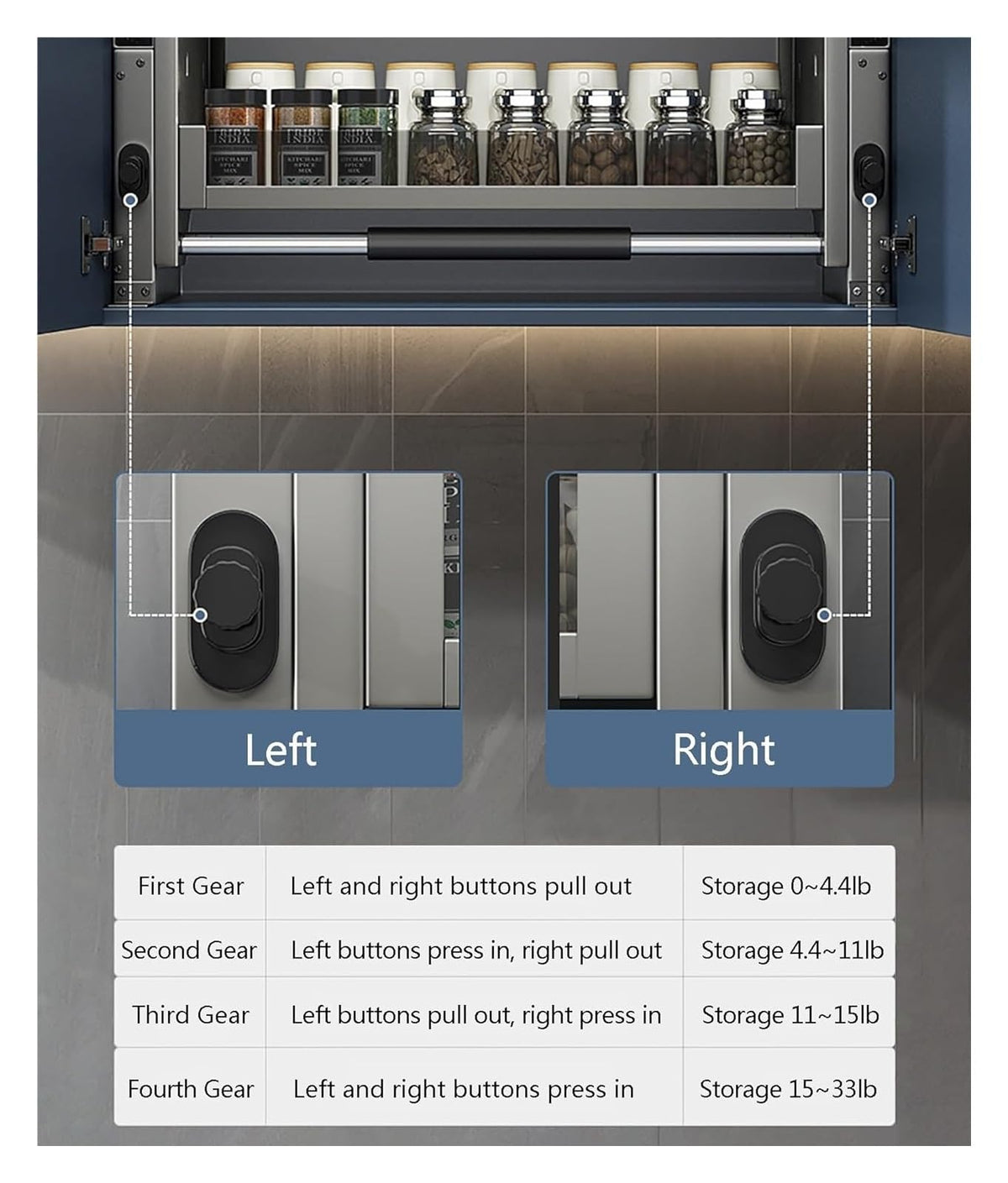 2-Tier Pull-Down Spice Rack Organizer