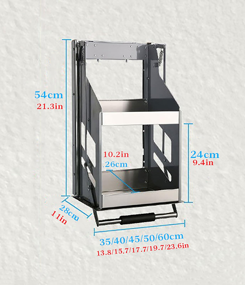 2-Tier Pull-Down Cabinet Organizer Rack