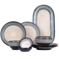 35-Piece Blue Porcelain Dinnerware Set