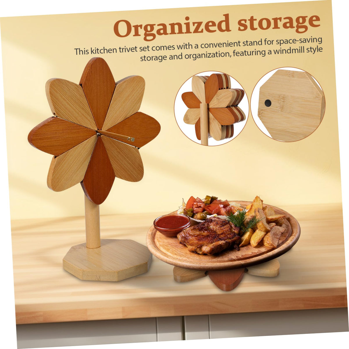 Expandable Trivet Set with Storage Stand